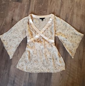 Express Silk Blouse with bow in back, Size: S